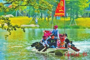 调蓄工程开闸汇水，城市生态绿轴呈现  “大美”晋安湖公园开园