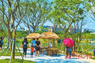 调蓄工程开闸汇水，城市生态绿轴呈现  “大美”晋安湖公园开园